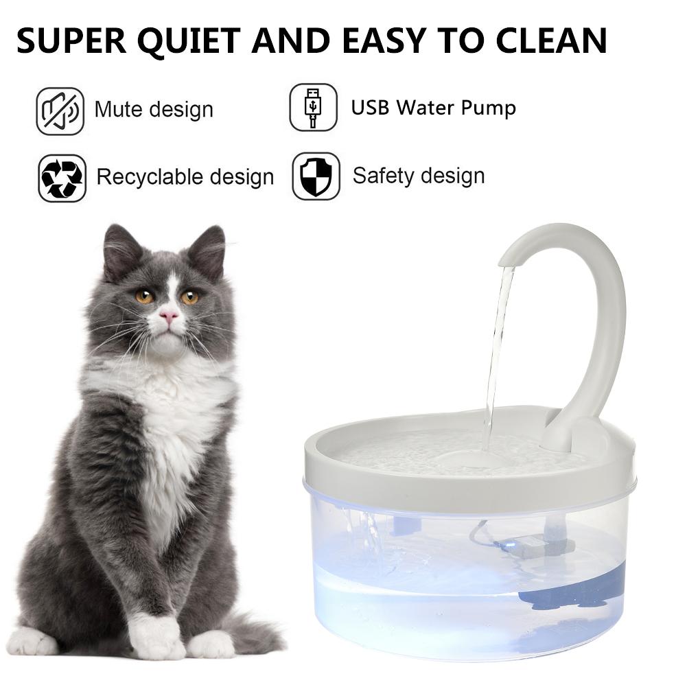 Pet Water Fountain Automatic Power-off When Lack of Water Bird Water Dispenser Dog Drinking Fountain With LED Light water level