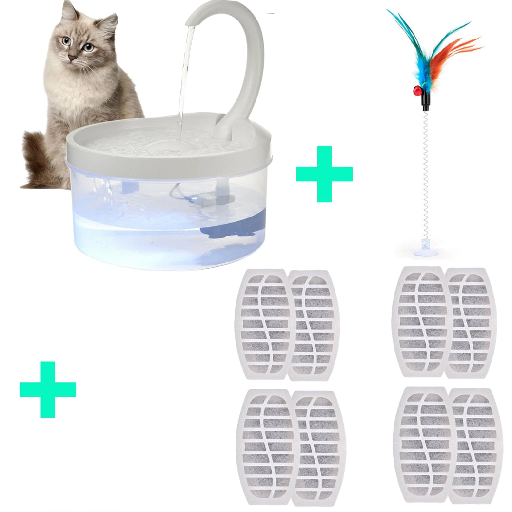 Pet Water Fountain Automatic Power-off When Lack of Water Bird Water Dispenser Dog Drinking Fountain With LED Light water level