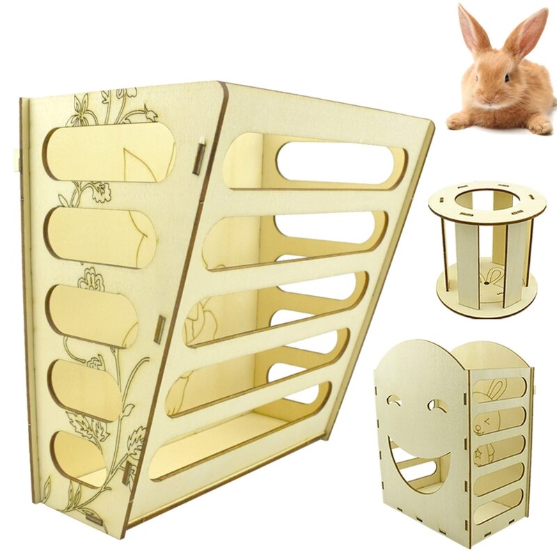 Wooden Hay Feeder for guinea pig Rabbit Feeder Hay Rack Manger for Cage Bunny Chinchilla Small Animal Feeding Bowls