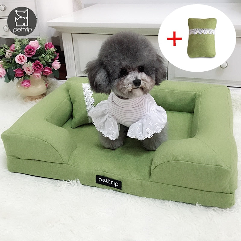 Pet Dog Bed Sofa Elegant Dog Cat Kennel Pet Cushion Mat Removable Big Dog Bed Lounge Sofa Pet Beds For Small Medium Dogs