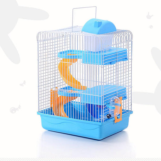 3-storey Pet Hamster Cage Luxury House Portable Mice Home Habitat Decoration Small Pets Chinchilla Hamster House Cage