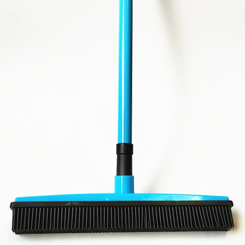 GOALONE Push Broom Soft Bristle Rubber Broom Carpet Sweeper with Squeegee Miracle Broom Pet Hair Removal Household Dust Sweeper