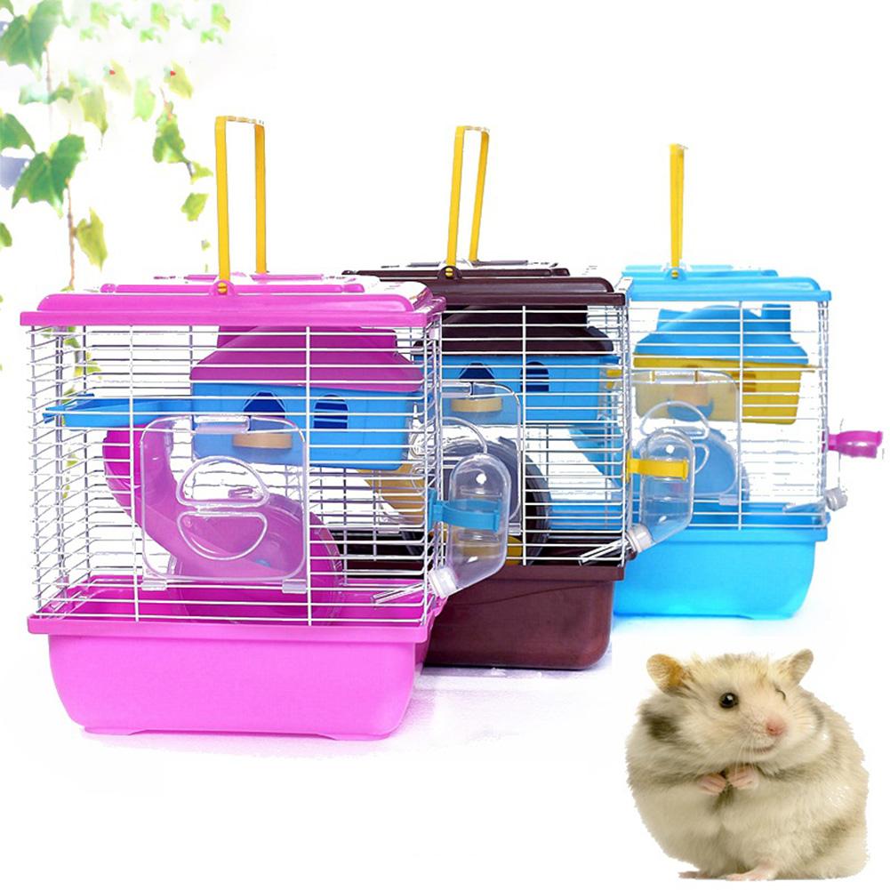 Pet Cage Hamster Cottage Double Layer House With Transparent Skylight Double Layer House for Hamster Golden Hamster Pet