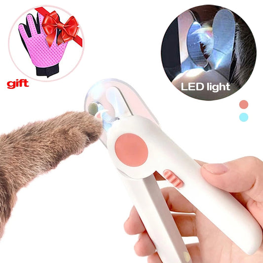 Professional LED Light Dog and Cat Nail Clipper Pet Cat Cutter Cutting Machine Beauty Scissors Animal Cat Locks Pet Nail Trimmer