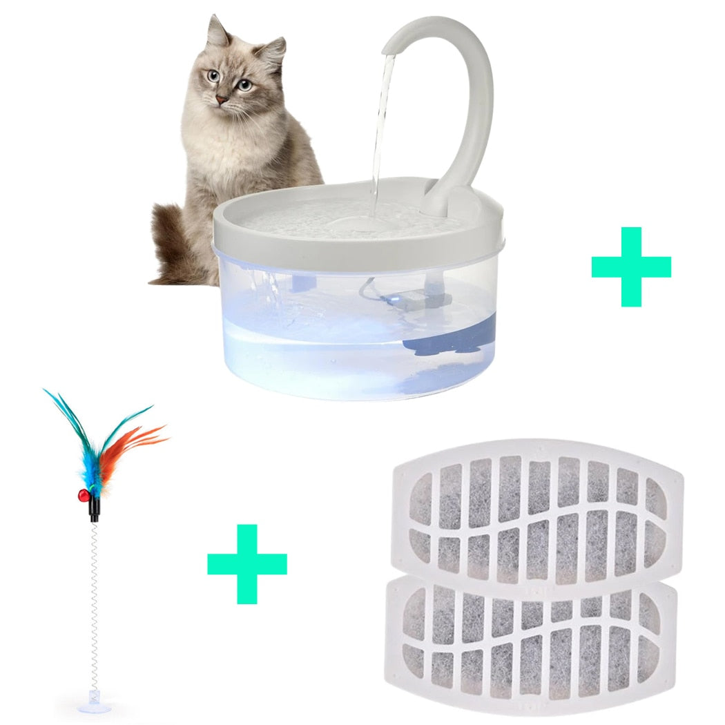 Pet Water Fountain Automatic Power-off When Lack of Water Bird Water Dispenser Dog Drinking Fountain With LED Light water level