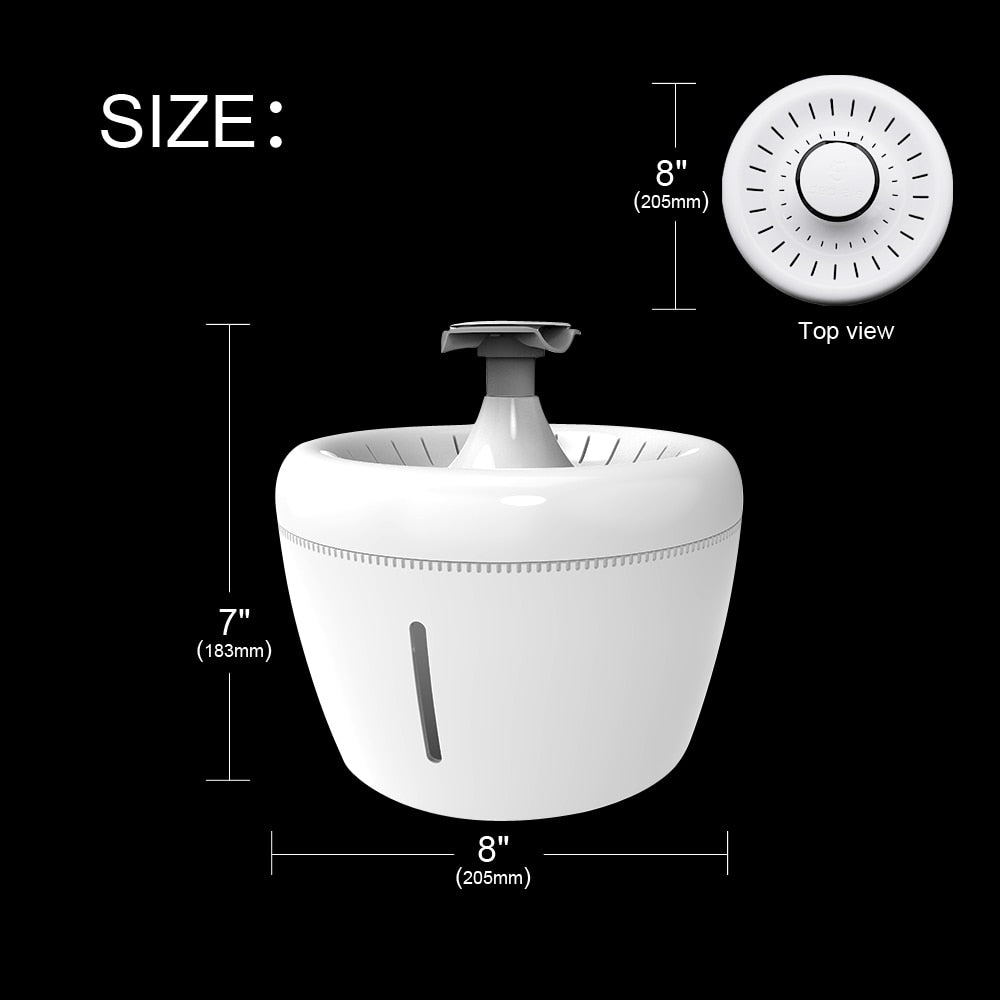 2.5L Automatic Cat Fountain Water Drinking Feeder Bowl Pet Dog Cat Water Dispenser Mute Automatic Drinking Fountain Electric USB