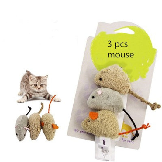 3Pcs/Paper New Cat Mint Supplies Toys Cotton Rope Mouse Cat Catnip Plush Simulation Interactive Mouse Bite Toy Scratch Resistant