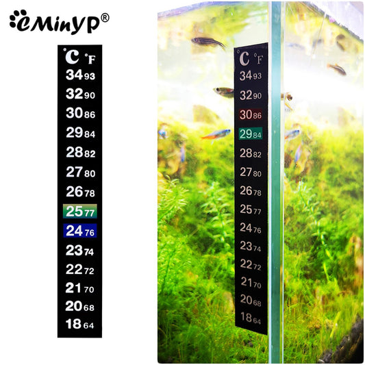 Aquarium Thermometer Sticker Fish Tank Temperature Meter Temperature Sensor Adhesive Strip Measurement 18℃ to 34℃