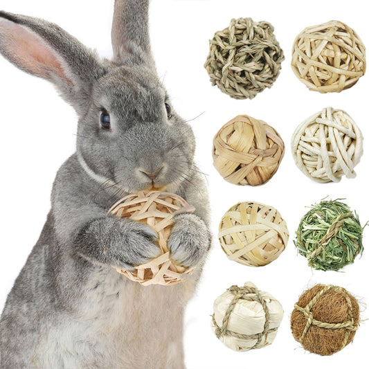 New 7CM Pet Chewing Toy Natural Rattan Ball Interactive Toys Rabbit Parrot Chew Toys for Cats Small Animal Play Pet Accessories