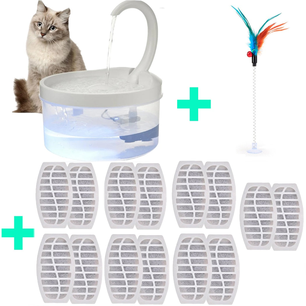 Pet Water Fountain Automatic Power-off When Lack of Water Bird Water Dispenser Dog Drinking Fountain With LED Light water level