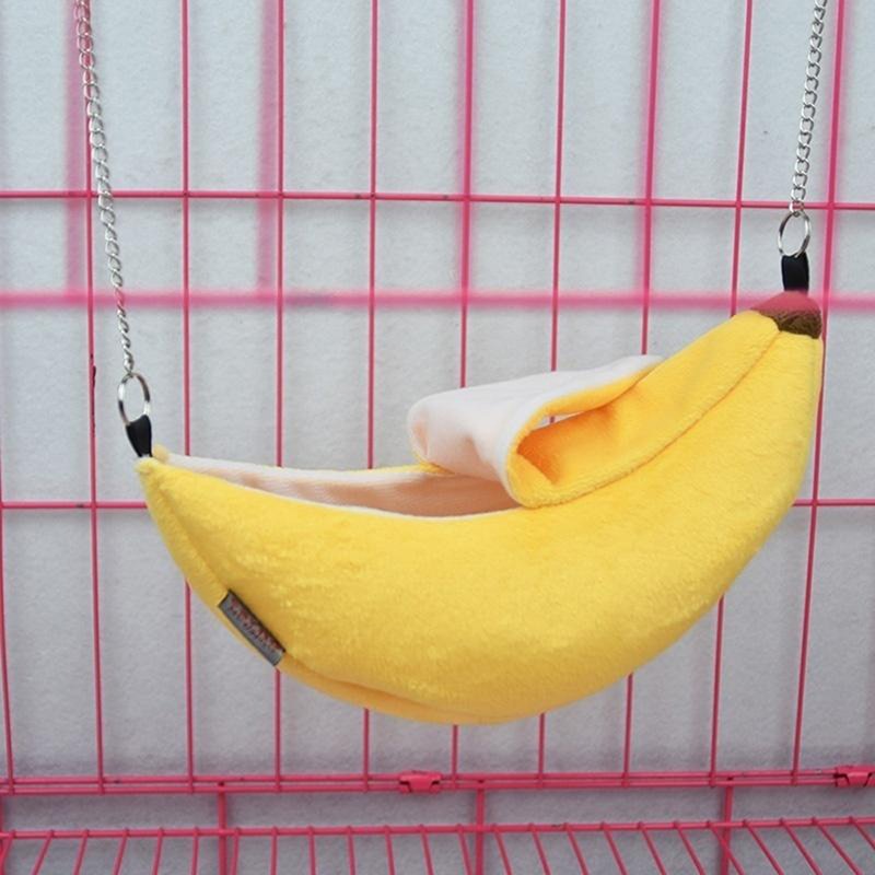 Hamster Cotton Nest Banana Shape House Hammock Bunk Bed House Toys Cage For Sugar Glider Hamster Small Animal Bird Pet Supplies