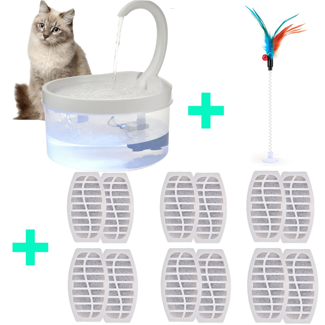 Pet Water Fountain Automatic Power-off When Lack of Water Bird Water Dispenser Dog Drinking Fountain With LED Light water level