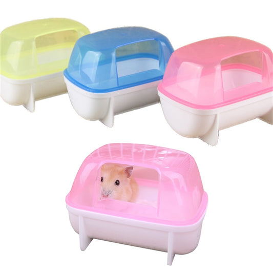 Small Pets Sand Bath Box Hamster Shower Sand Bathtub Rat Hamster Hideout Sand Bath Container For Lemming Chinchilla Gerbil