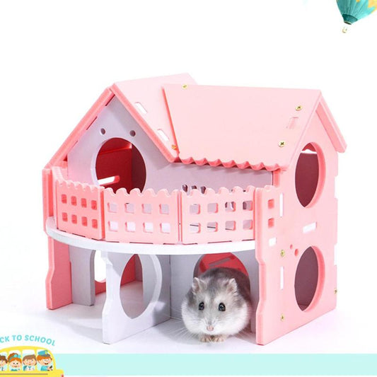 Cute Mini Small Animal Pet Hamster House Nest Rabbit Hedgehog Pet Sleeping Log Cabin Animal Sleeping House Supplies