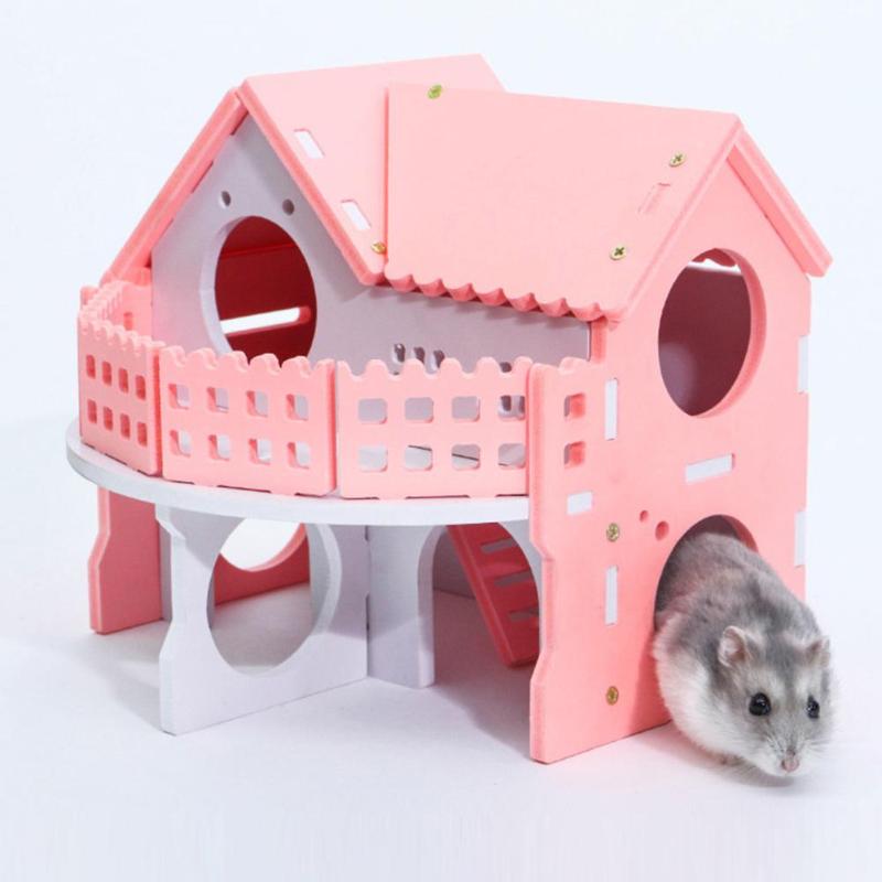 Cute Mini Small Animal Pet Hamster House Nest Rabbit Hedgehog Pet Sleeping Log Cabin Animal Sleeping House Supplies