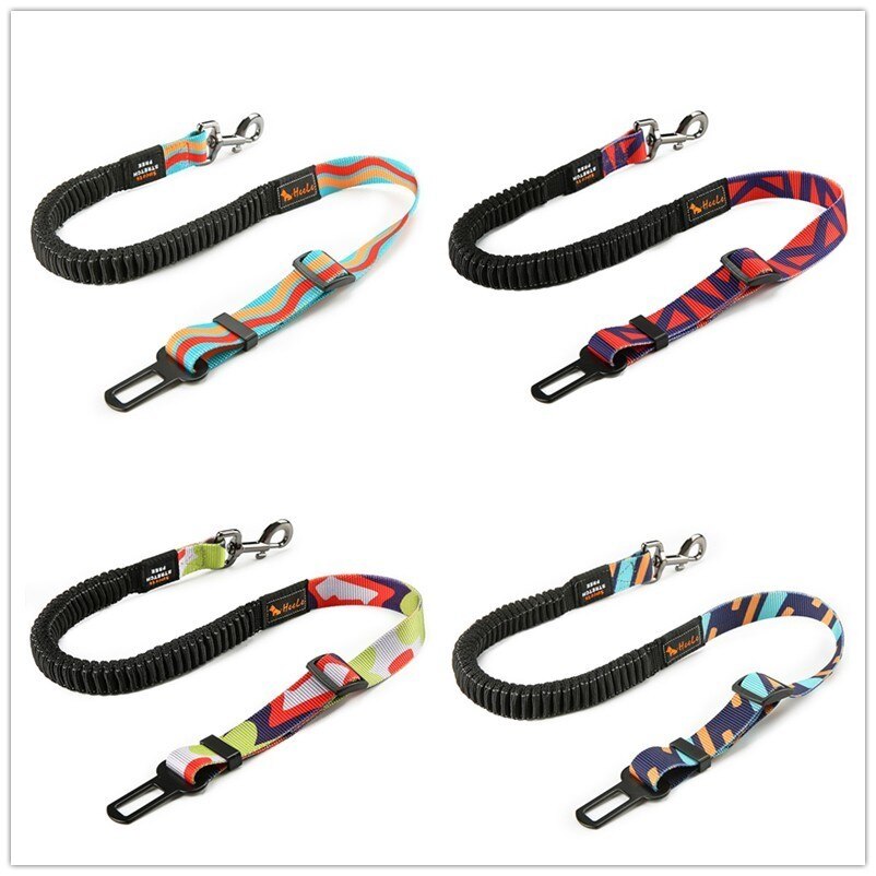 Benepaw Premium Durable Dog Car Seat Belt Fashion Adjustable Heavy Duty Pet Dog Safety Belt Elastic For Vehicle Accessories