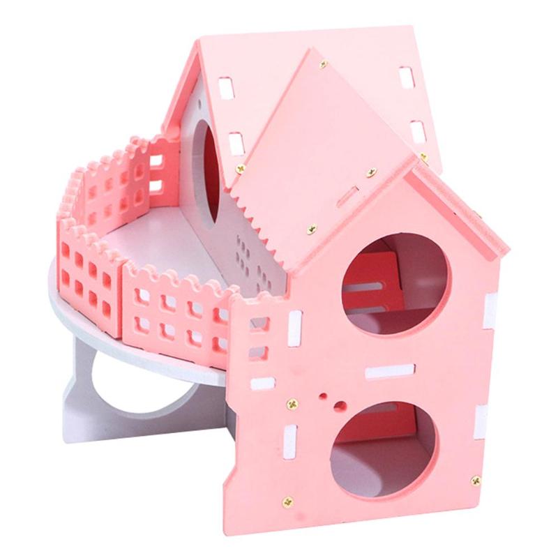 Cute Mini Small Animal Pet Hamster House Nest Rabbit Hedgehog Pet Sleeping Log Cabin Animal Sleeping House Supplies