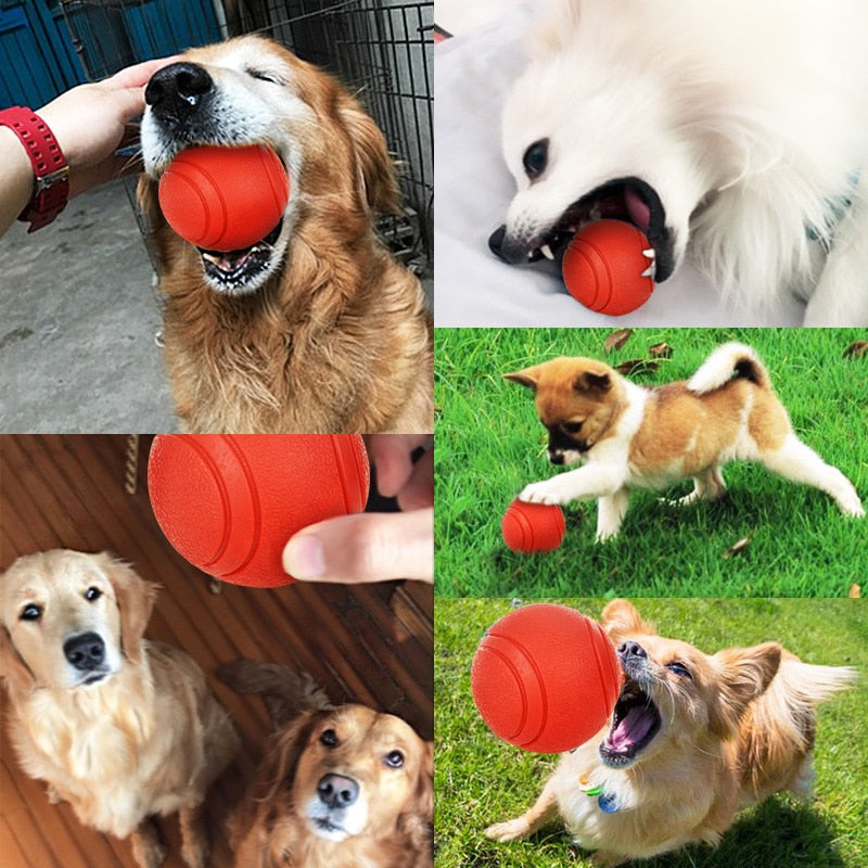 HOOPET Dog Toy Rubber Ball Bite-resistant Ball Toy for Dogs Puppy Teddy Pitbull Red Color Solid Ball S-XL Pet Supplies