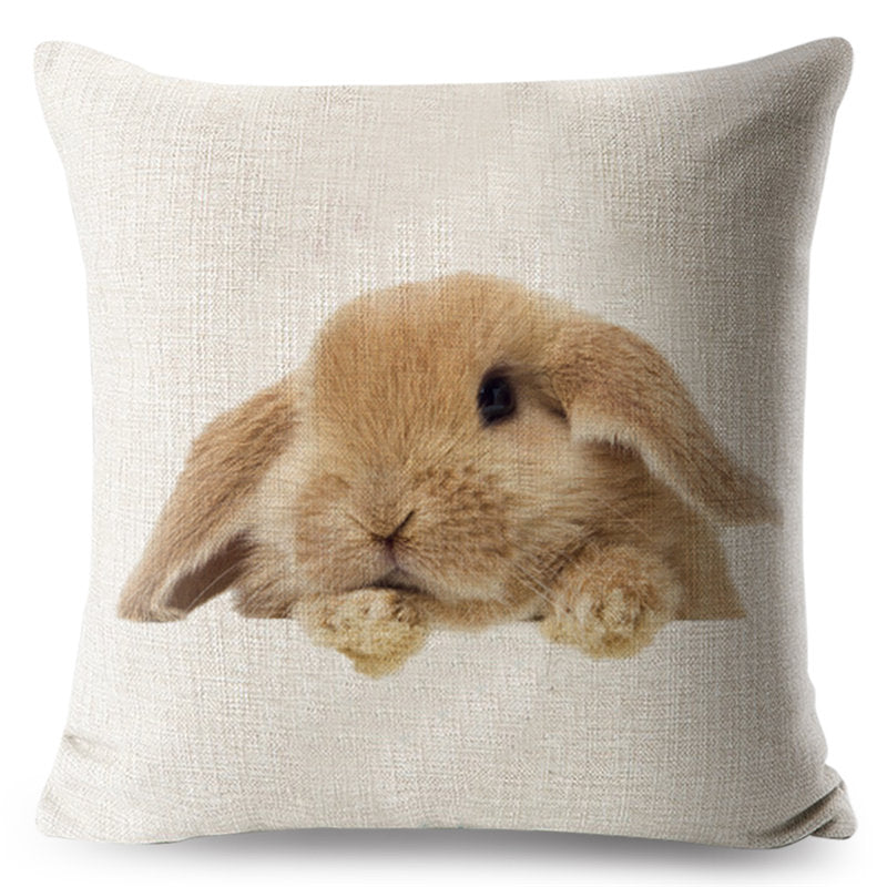 Lovely Bunny Cushion Cover Decor Cute Rabbit Pillowcase for Sofa Home Car Children Room Polyester Pillow Case 45 * 45 cm