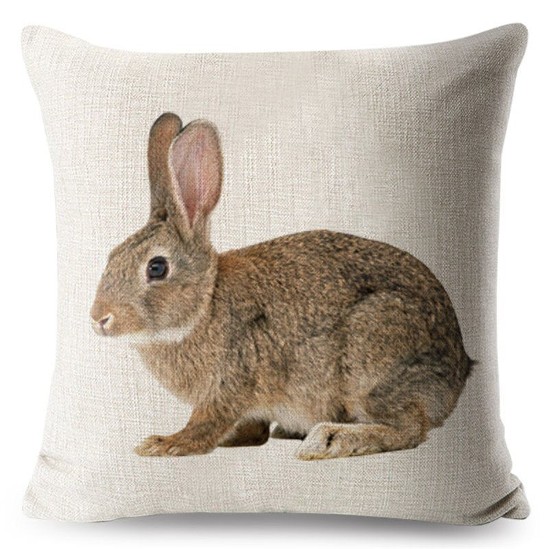 Lovely Bunny Cushion Cover Decor Cute Rabbit Pillowcase for Sofa Home Car Children Room Polyester Pillow Case 45 * 45 cm