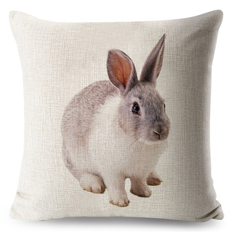 Lovely Bunny Cushion Cover Decor Cute Rabbit Pillowcase for Sofa Home Car Children Room Polyester Pillow Case 45 * 45 cm