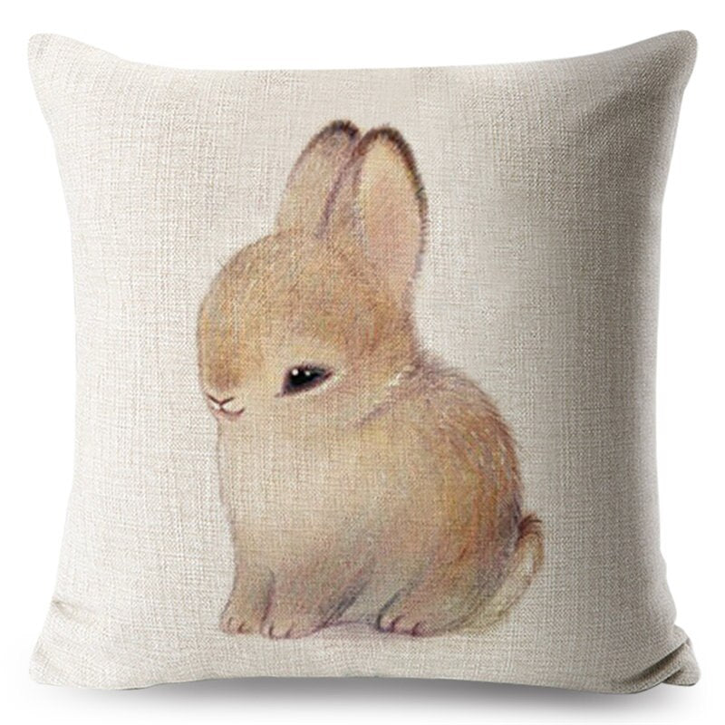 Lovely Bunny Cushion Cover Decor Cute Rabbit Pillowcase for Sofa Home Car Children Room Polyester Pillow Case 45 * 45 cm