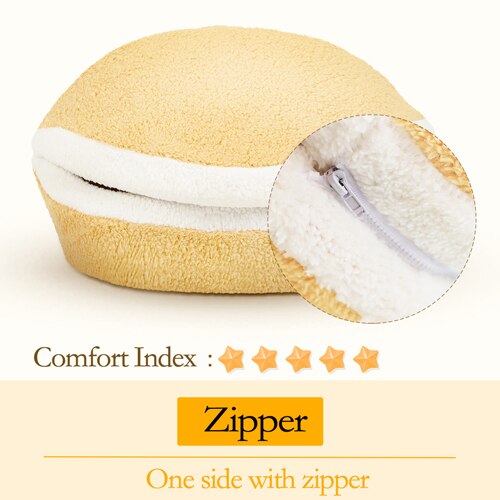 HOOPET Warm Cat Bed House Hamburger Bed Disassemblability Windproof Pet Puppy Nest Shell Hiding Burger Bun for Winter