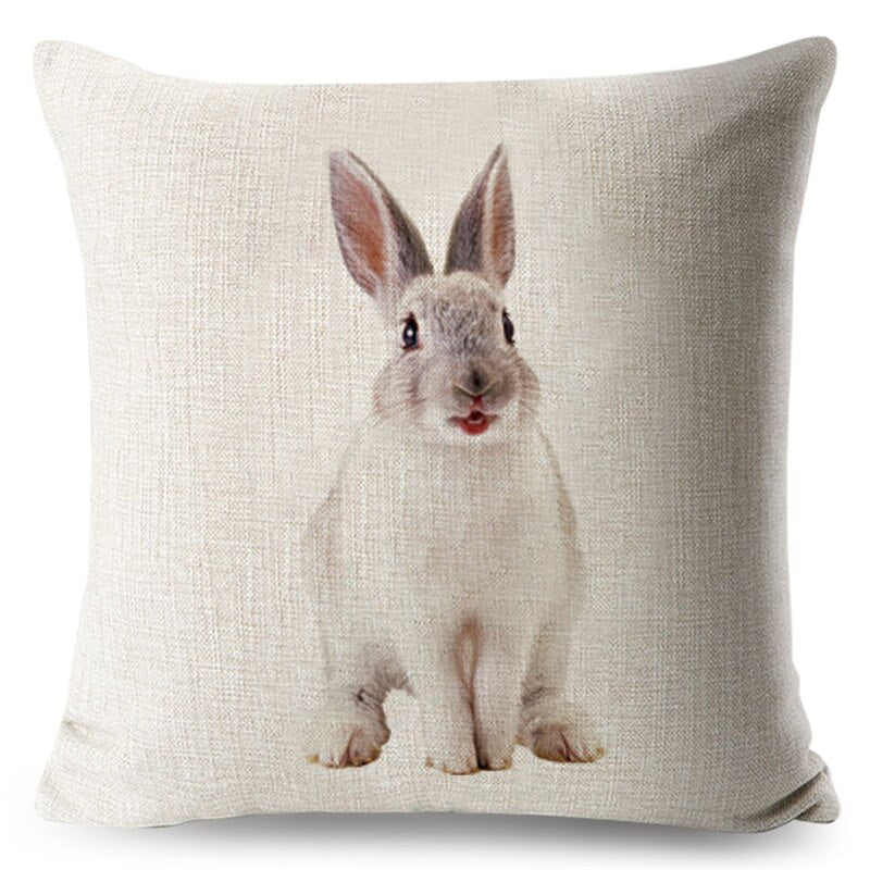 Lovely Bunny Cushion Cover Decor Cute Rabbit Pillowcase for Sofa Home Car Children Room Polyester Pillow Case 45 * 45 cm