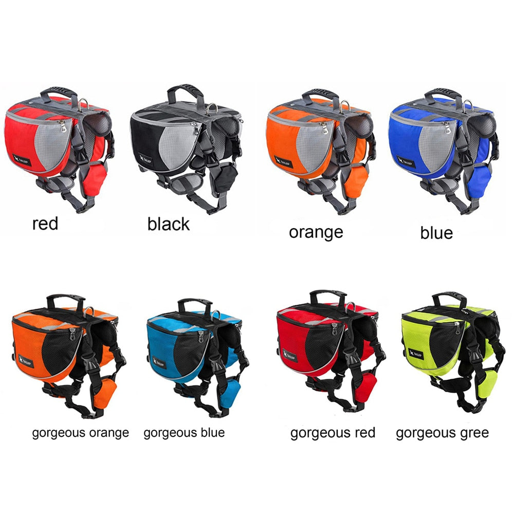TAILUP luxury Pet Outdoor Backpack Large Dog Adjustable Saddle Bag Harness Carrier For Traveling Hiking Camping