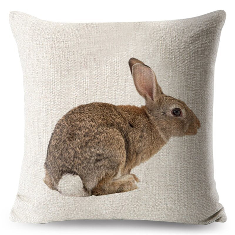 Lovely Bunny Cushion Cover Decor Cute Rabbit Pillowcase for Sofa Home Car Children Room Polyester Pillow Case 45 * 45 cm