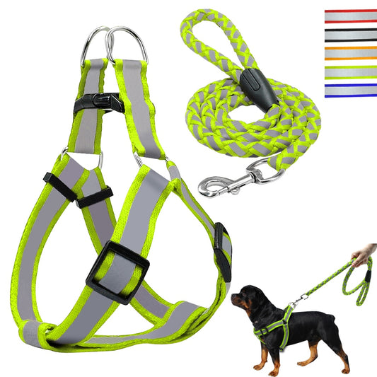 Small Dog Harness and Leash Set Reflective Nylon Adjustable Small Dog Harness Leads Rope Set for Small Medium Dog Red Black Blue