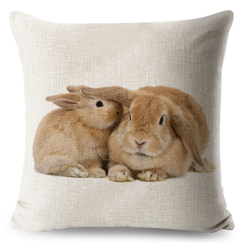 Lovely Bunny Cushion Cover Decor Cute Rabbit Pillowcase for Sofa Home Car Children Room Polyester Pillow Case 45 * 45 cm