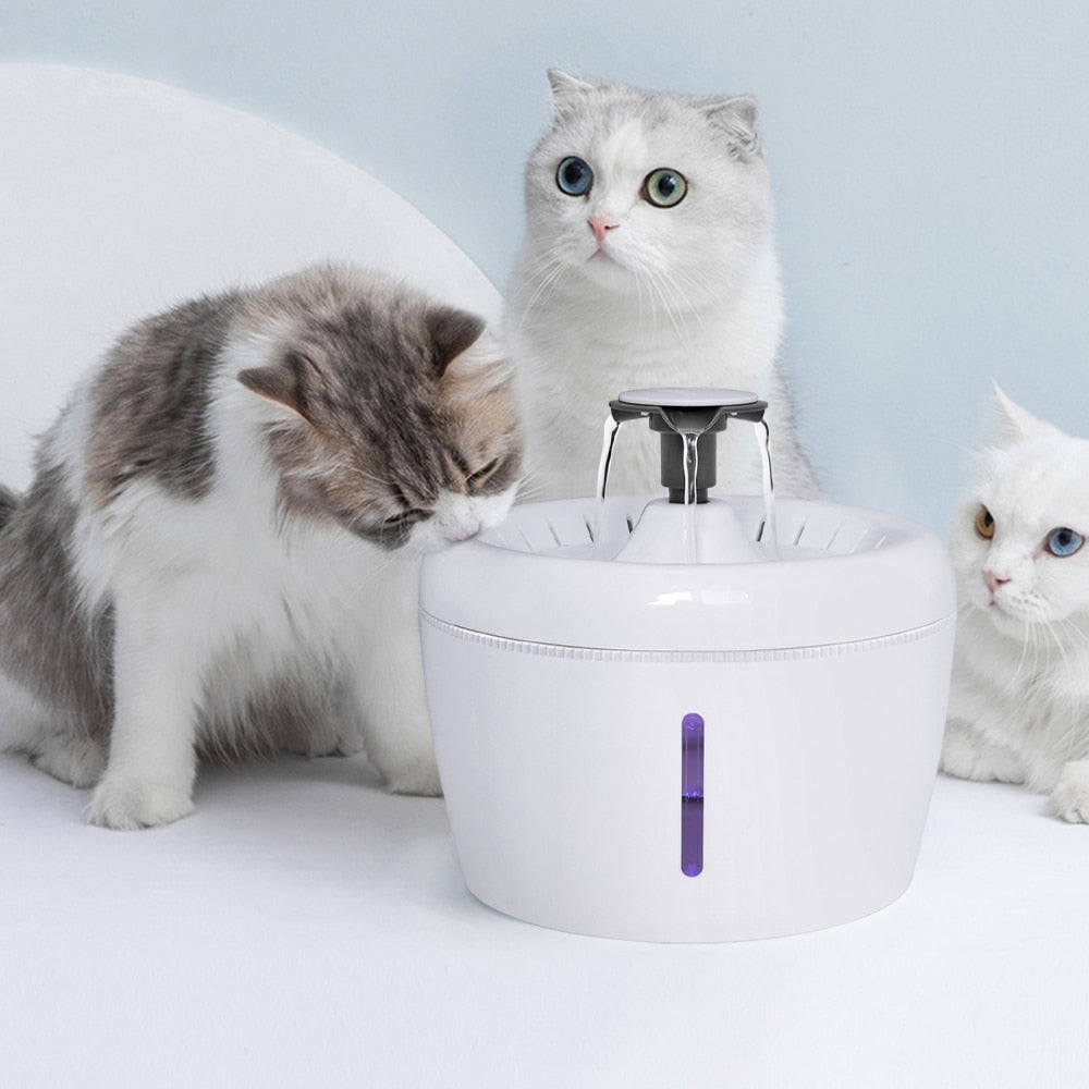 2.5L Automatic Cat Fountain Water Drinking Feeder Bowl Pet Dog Cat Water Dispenser Mute Automatic Drinking Fountain Electric USB