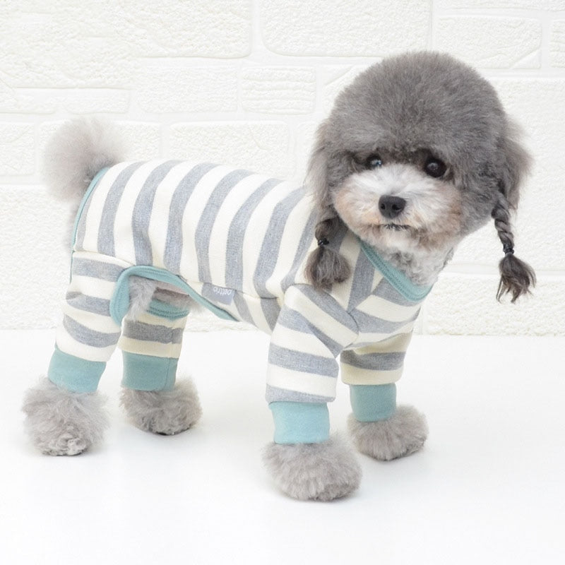 Cotton Pet Clothes Bear Pattern Dog Pajamas Jumpsuit 4 Legs Coat O-neck Tshirt Sweatshirt Pajamas Overalls Puppy Cat Tracksuits