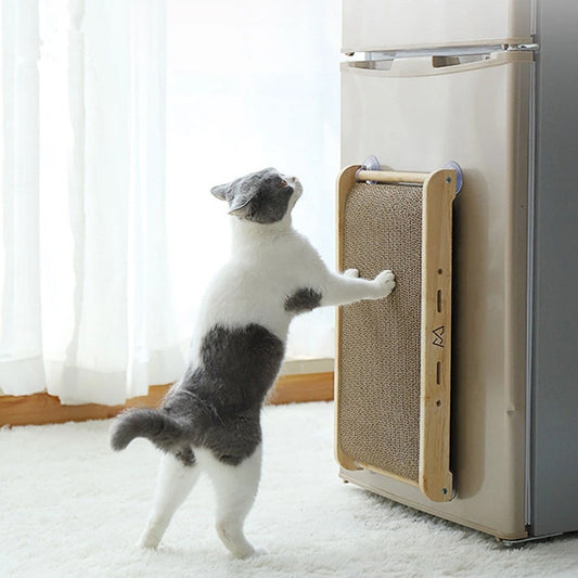 Durable Corrugated Paper Cat Scratcher Toy Grinding Nails Lounge Bed Mat Cat Scratch Board with Suction Cup Cat Toys