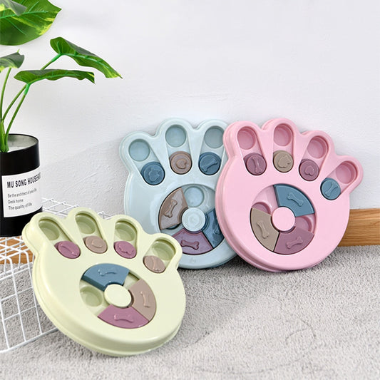 Pet Training Puzzle Dog Toy Slow Food Bowl Leaking Food Reward Dog Game Disc Board Funny Slow Eat Biting Dog Interactive Toys