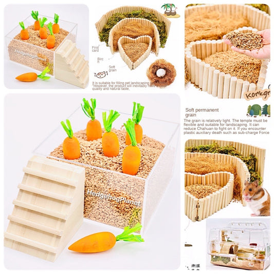 Wooden Hamster Toy Cork Grain Hamster Bedding Chipmunk Hamster Moss Hamster Cage Landscaping Supplies Small Animals Bedding