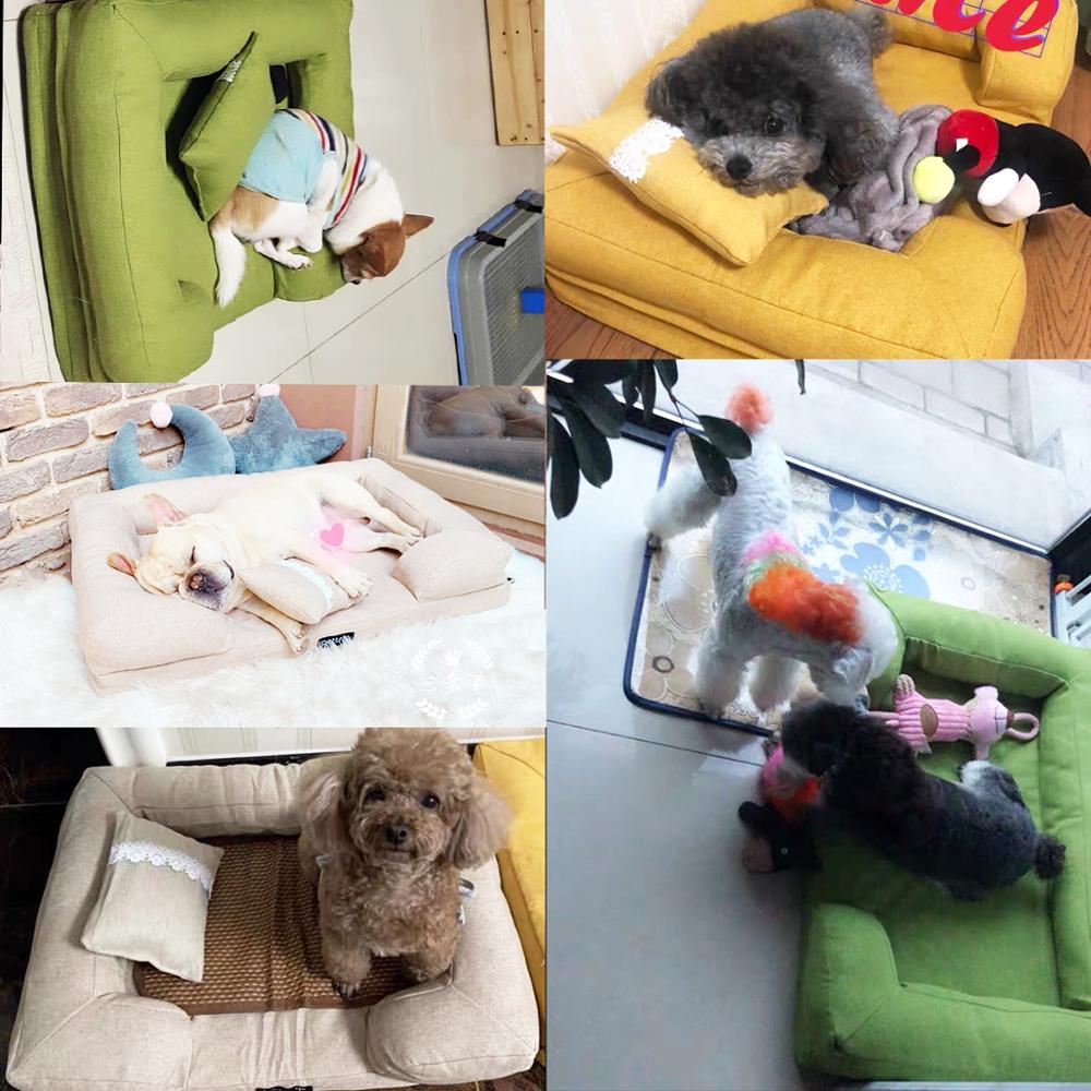 Pet Dog Bed Sofa Elegant Dog Cat Kennel Pet Cushion Mat Removable Big Dog Bed Lounge Sofa Pet Beds For Small Medium Dogs