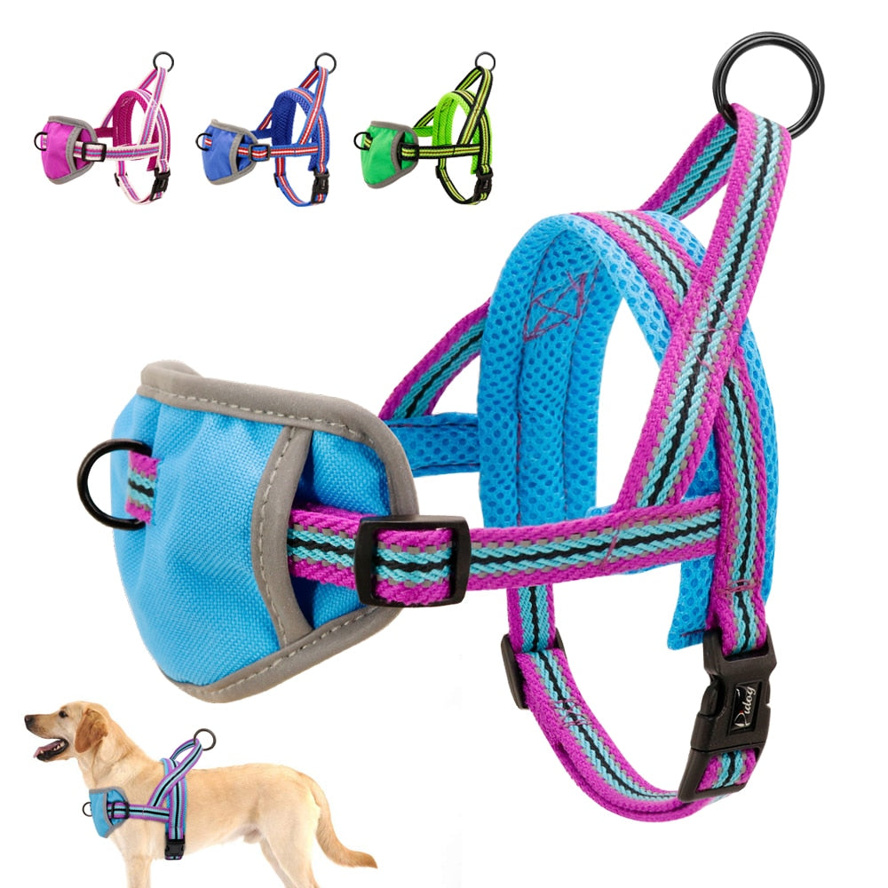 Nylon No Pull Dog Harness Durable Reflective Pet Harness Puppy Pitbull Harness Adjustable For Small Medium Large Dogs