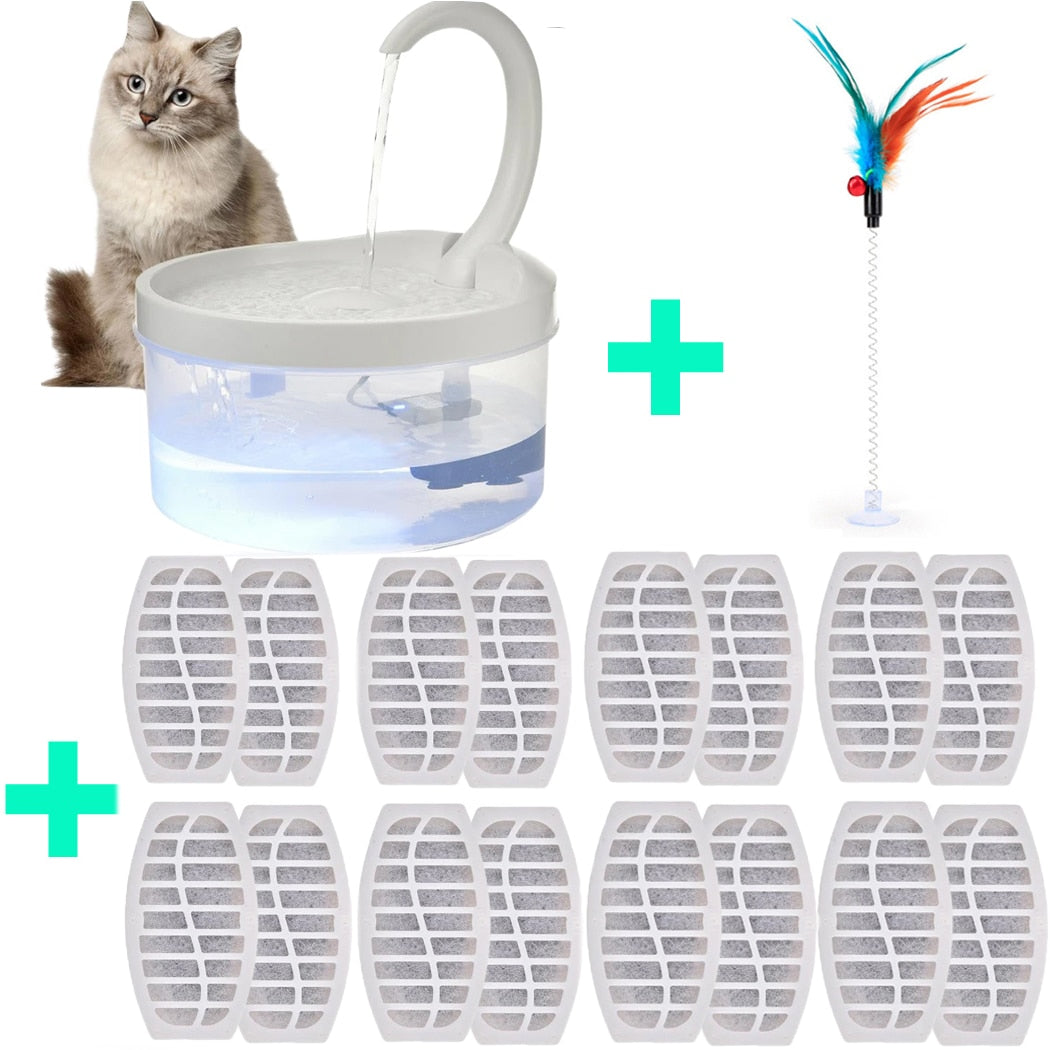 Pet Water Fountain Automatic Power-off When Lack of Water Bird Water Dispenser Dog Drinking Fountain With LED Light water level