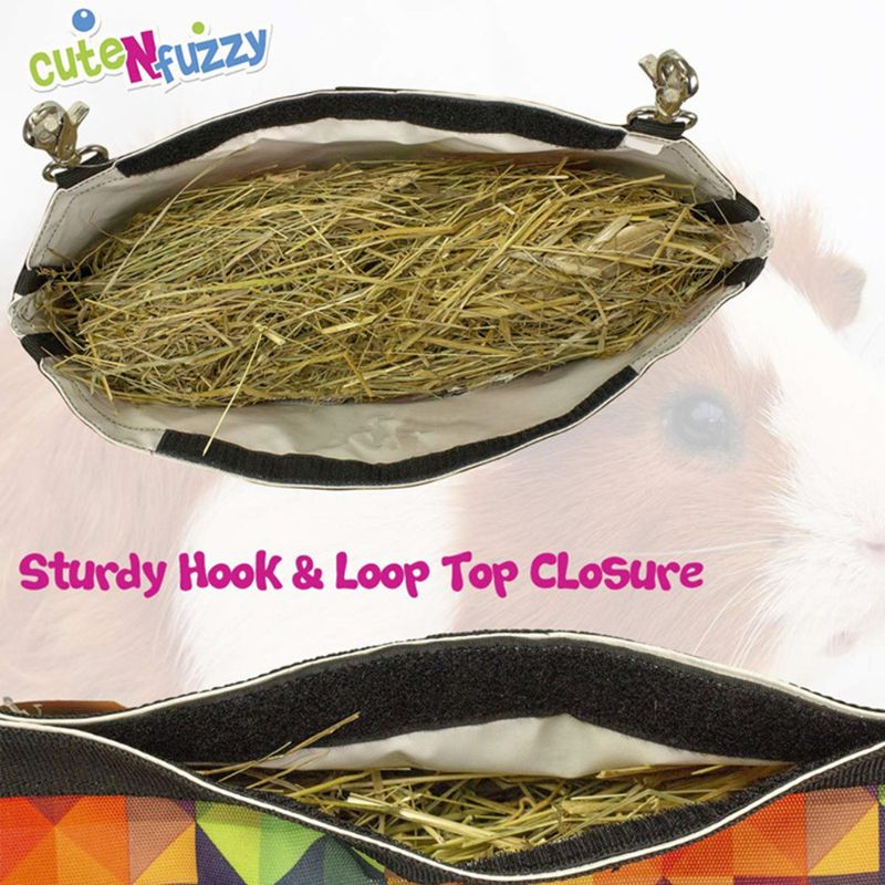 Hay Bag Hanging Pouch Feeder Holder Feeding Dispenser Container for Rabbit Guinea Pig Small Animals Pet