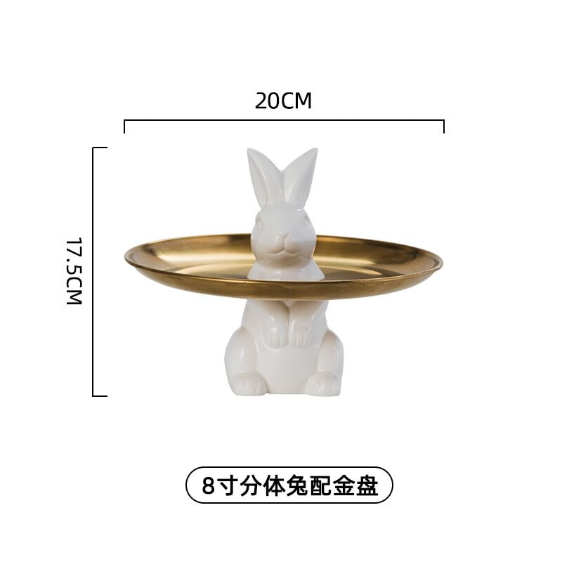 Ceramic rabbit Plate Chinaware Ceramic bunny dish dinner plates cake stand tableware porcelain tray Rabbit plate Easter gift