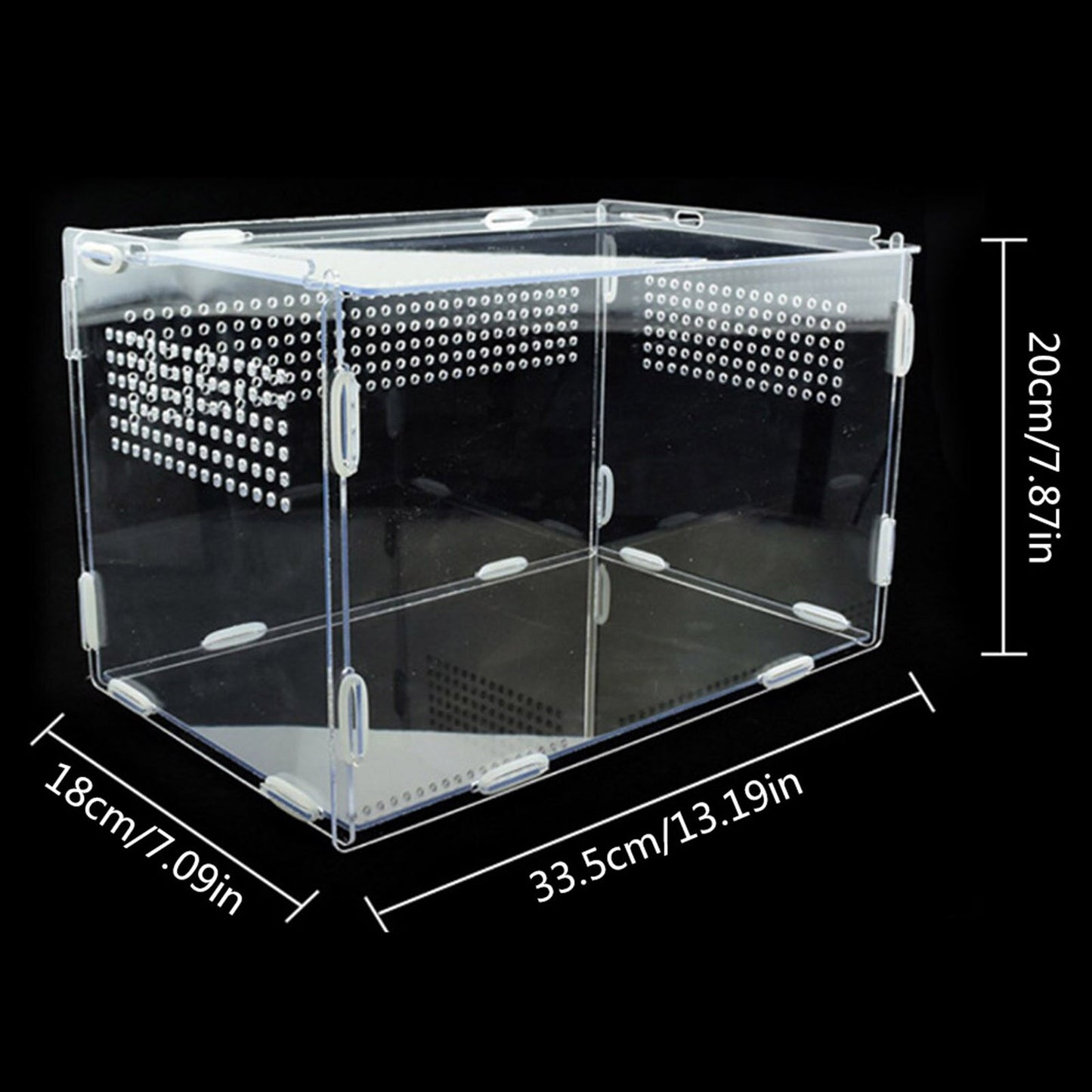 Reptile Breeding Box Acrylic Terrarium Feeding Box Transparent For Animals Reptile Pets Insect Spider Lizard Frog Cricket Turtle