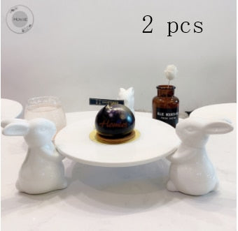 Ceramic rabbit Plate Chinaware Ceramic bunny dish dinner plates cake stand tableware porcelain tray Rabbit plate Easter gift