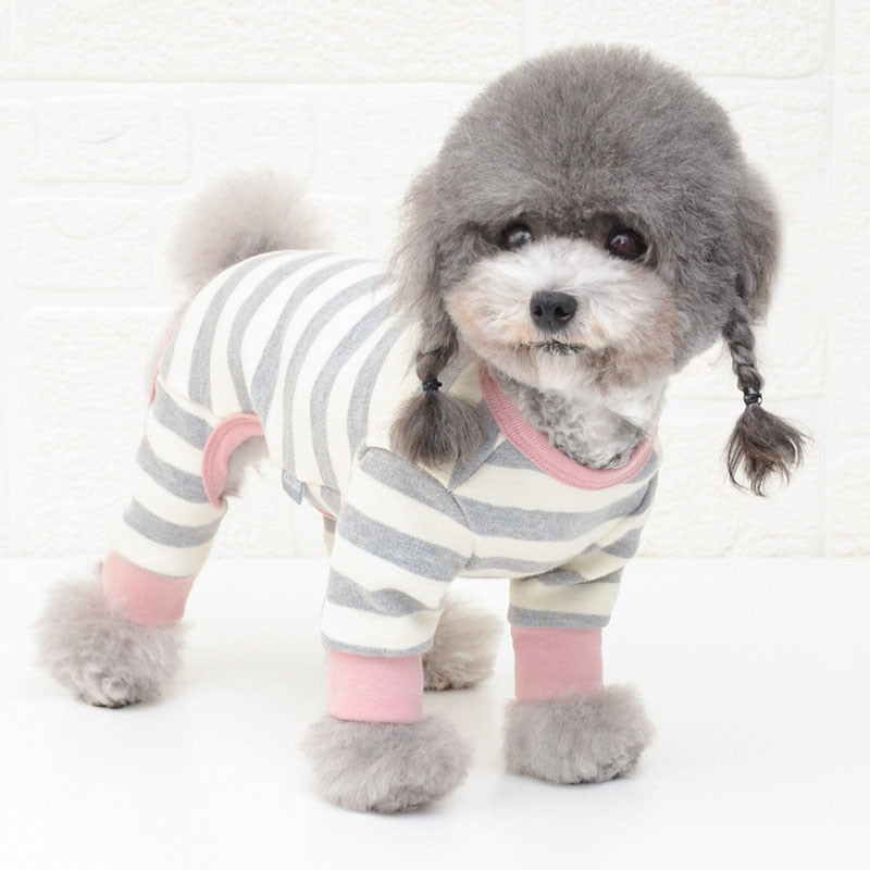 Cotton Pet Clothes Bear Pattern Dog Pajamas Jumpsuit 4 Legs Coat O-neck Tshirt Sweatshirt Pajamas Overalls Puppy Cat Tracksuits