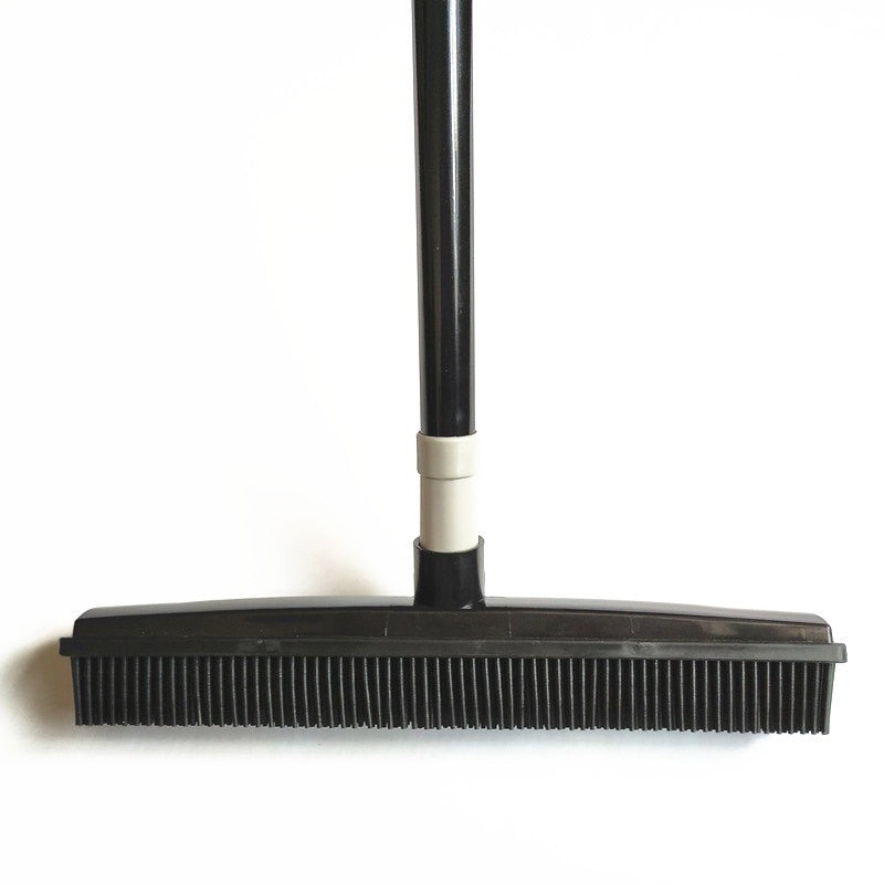 GOALONE Push Broom Soft Bristle Rubber Broom Carpet Sweeper with Squeegee Miracle Broom Pet Hair Removal Household Dust Sweeper