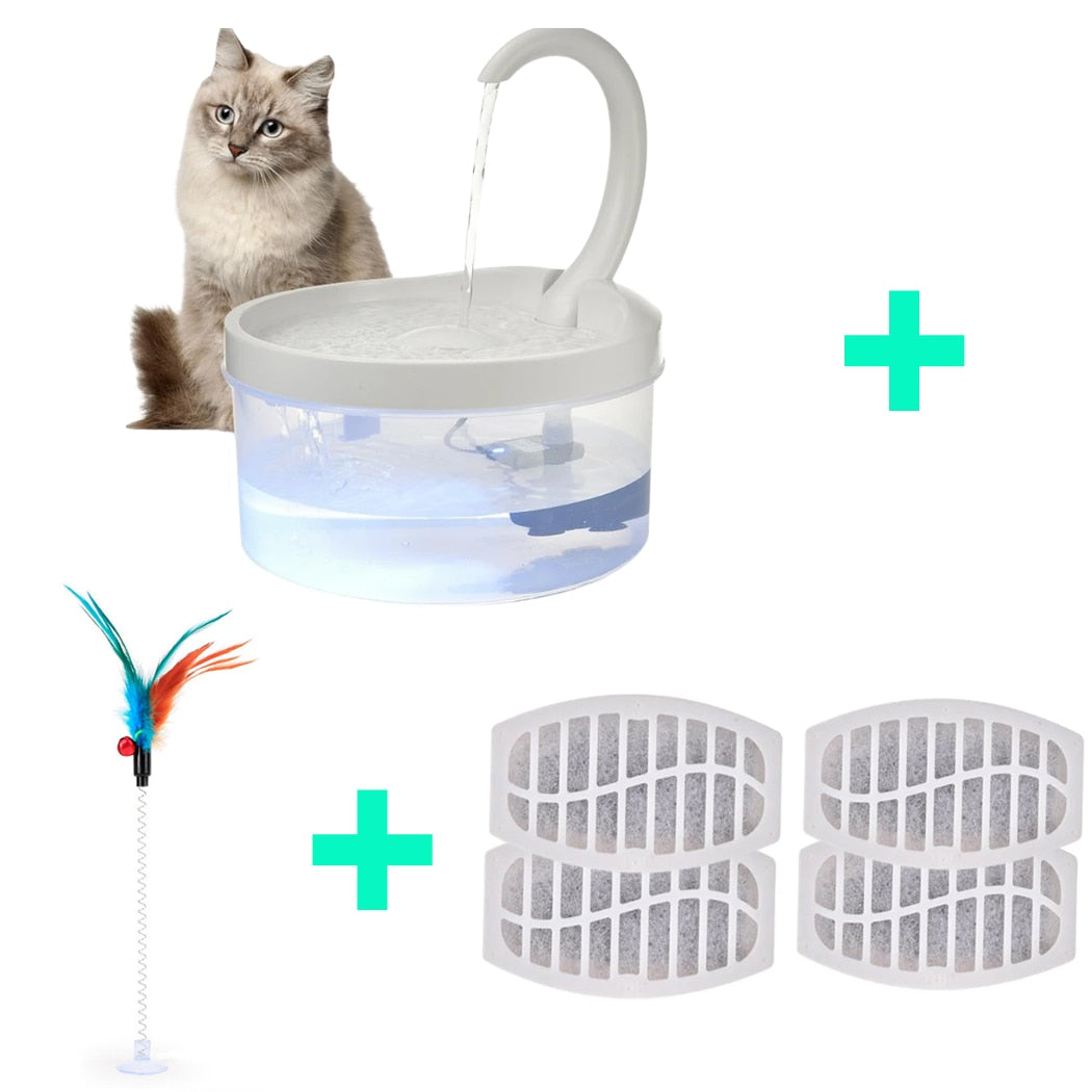 Pet Water Fountain Automatic Power-off When Lack of Water Bird Water Dispenser Dog Drinking Fountain With LED Light water level