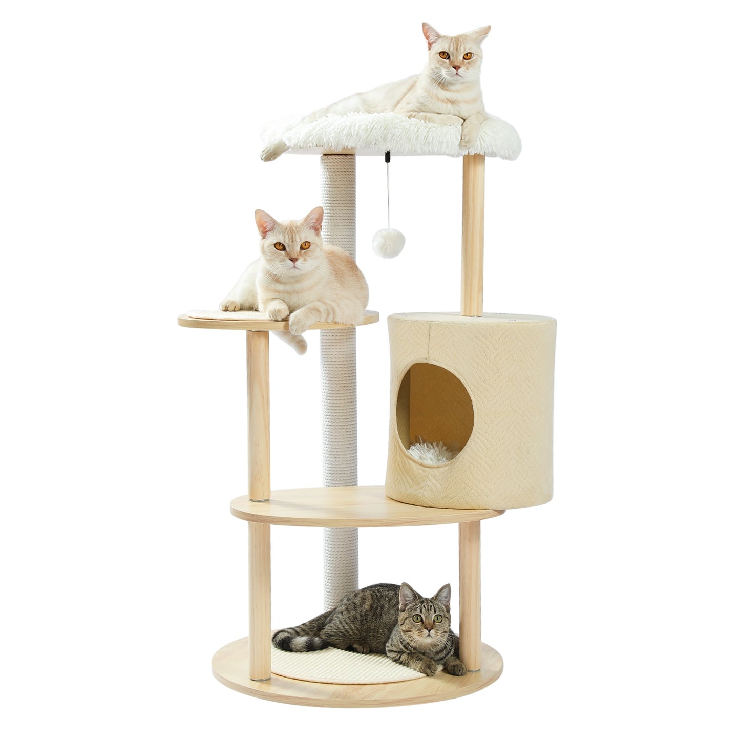 Cactus Cat Tree Cat Tower with Sisal Scratching Post Board for Indoor Cats Cat Condo Kitty Play House with Perch Basket Toy