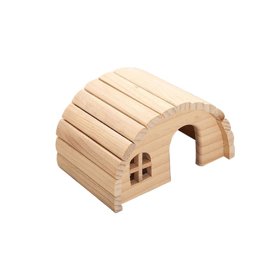 Handmade Eco-friendly Hamster Semicircle Wooden House Guinea Pig Djungarian Hamster Mini Hedgehog Rabbit Totoro Wooden Room