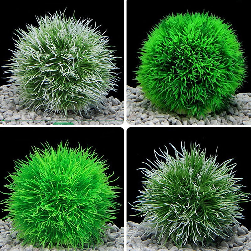 Aquarium Artificial Plastic Aquatic Plants Fish Tank Decor Water Grass Ball Plants For Aquarium Landscape Decoration Accessories